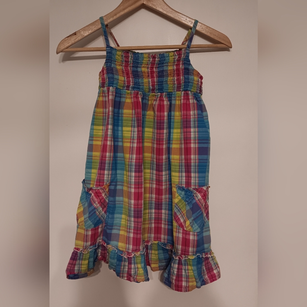 Vibrant Plaid Kids Dress